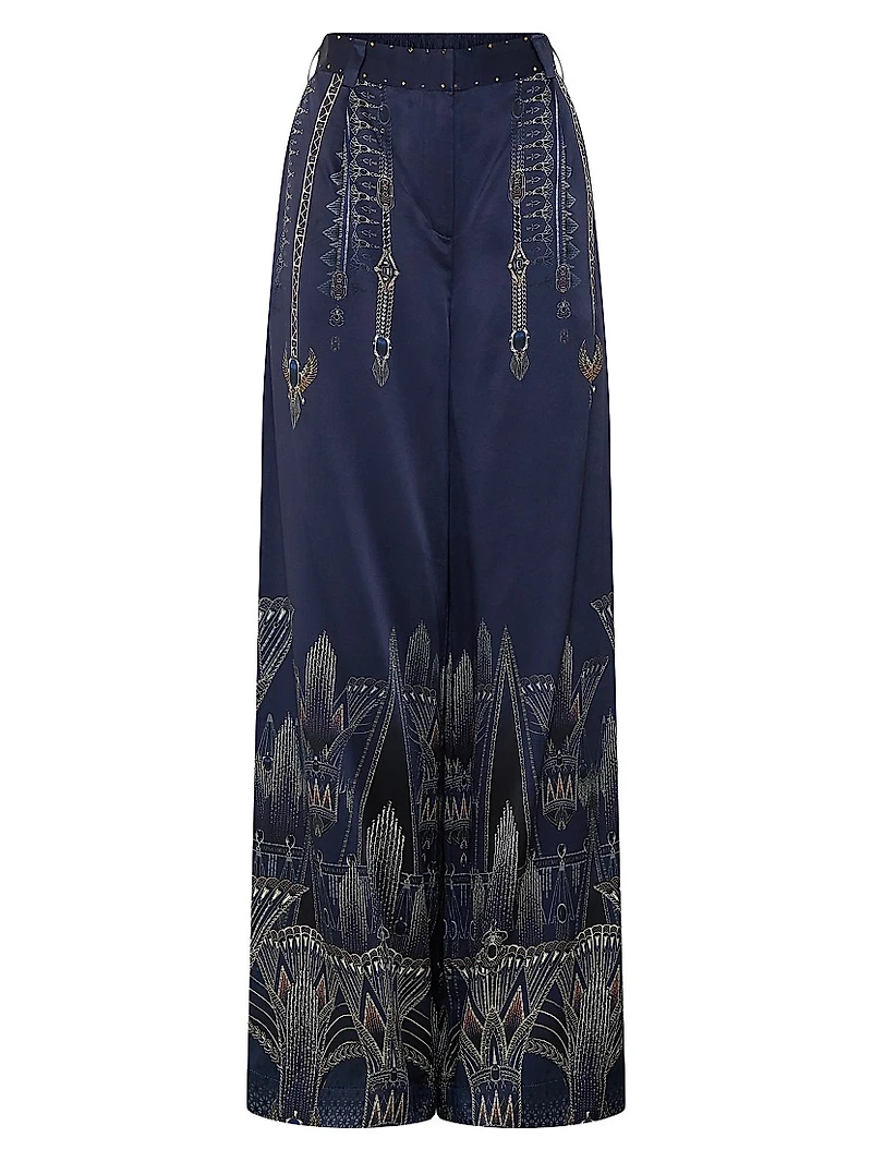Egypt Silk Wide-Leg Pants