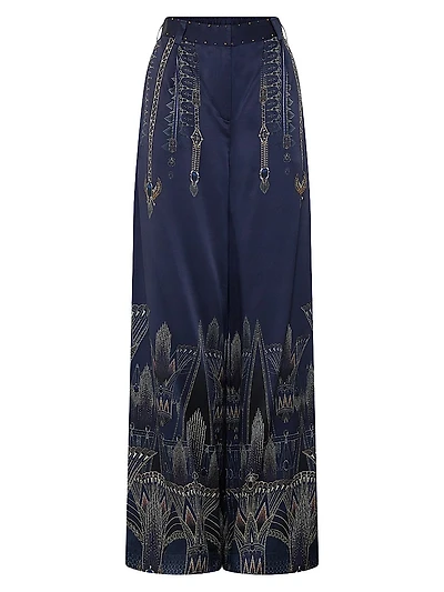 Egypt Silk Wide-Leg Pants