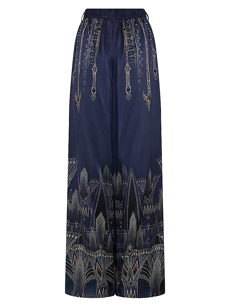Egypt Silk Wide-Leg Pants