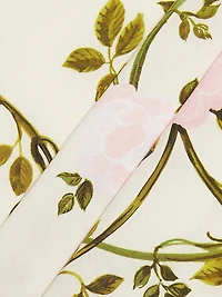 Rose Printed Poplin One-Shoulder Cocktail Dress