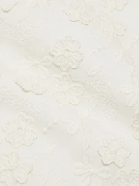 Floral-Embroidered Poplin Minidress