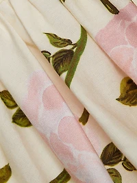 Rose-Print Cotton Midi-Dress