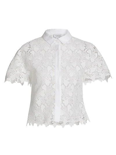 Lace Short-Sleeve Blouse