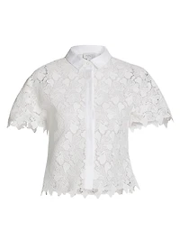 Lace Short-Sleeve Blouse