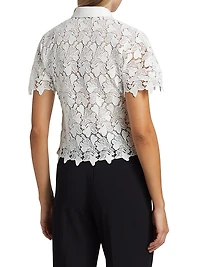 Lace Short-Sleeve Blouse