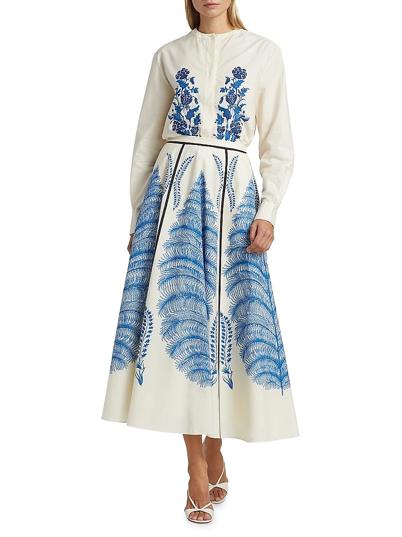 Floral Cotton-Poplin Blouse