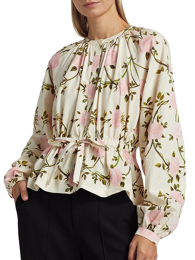 Floral Cotton Poplin Blouse