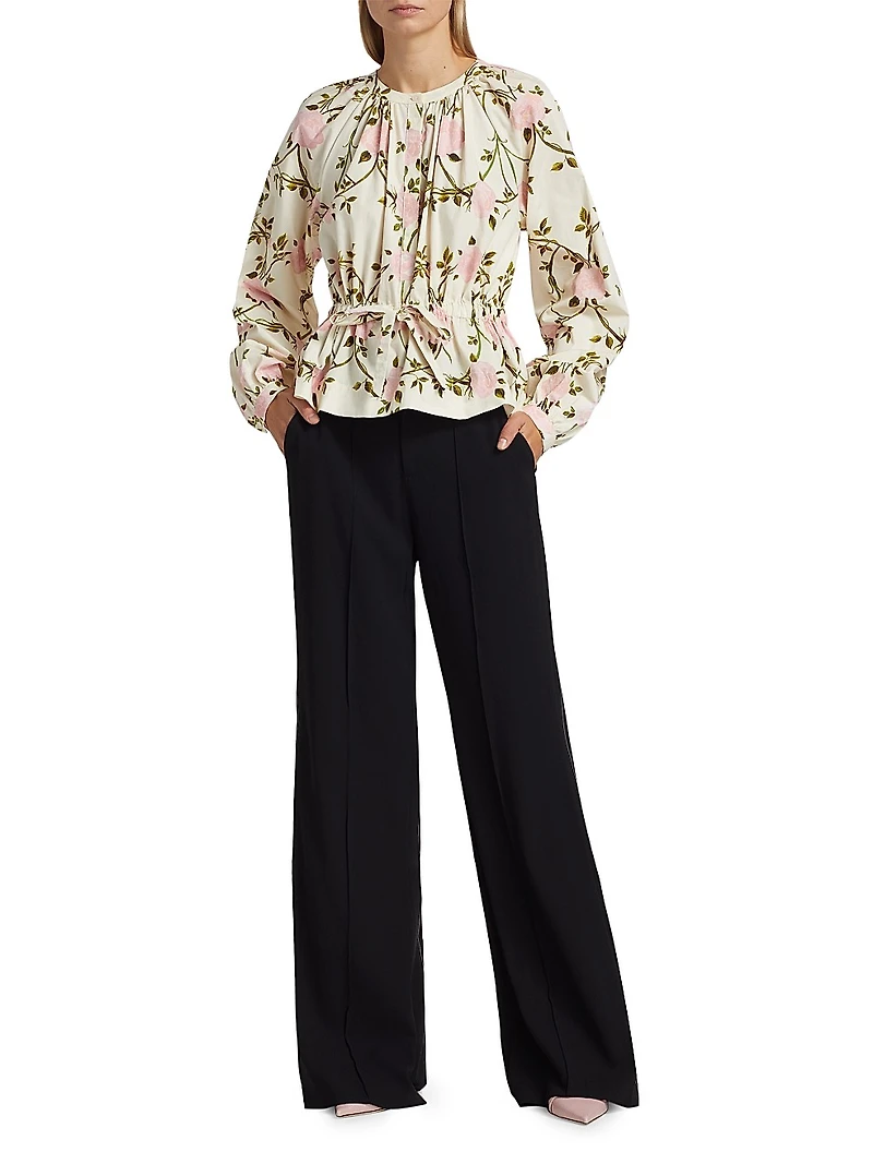 Floral Cotton Poplin Blouse