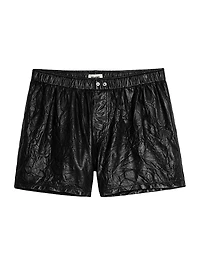 Crinkled Leather Pax Shorts