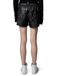 Crinkled Leather Pax Shorts