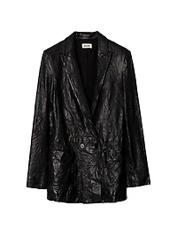 Visko Cuir Froisse Leather Blazer