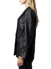 Visko Cuir Froisse Leather Blazer