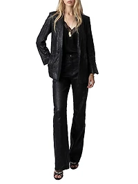 Visko Cuir Froisse Leather Blazer