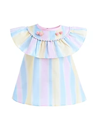 Baby & Little Girl's Rainbow Striped Ruffle Outfit