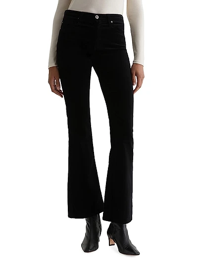 Farrah Velvet High-Rise Flared Jeans