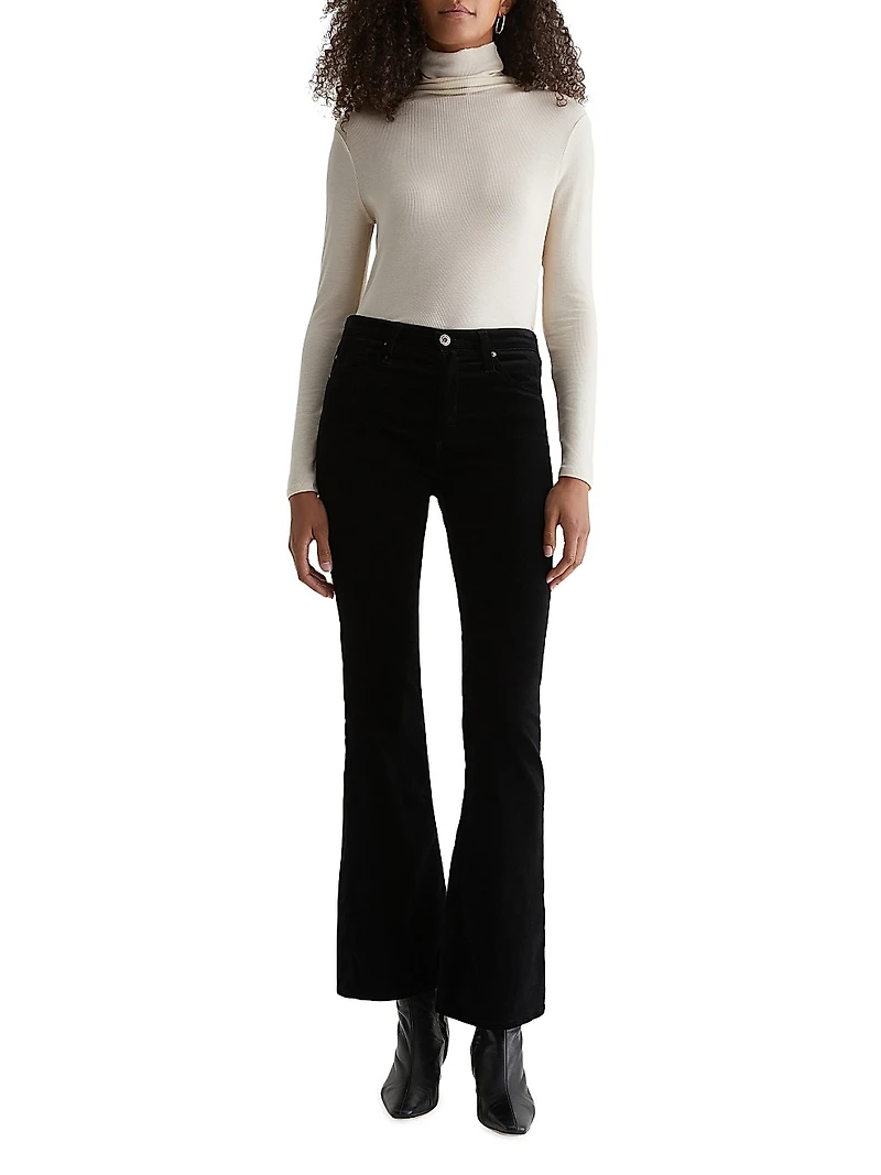 Farrah Velvet High-Rise Flared Jeans