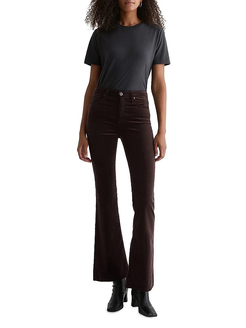 Farrah Velvet High-Rise Flare Jeans