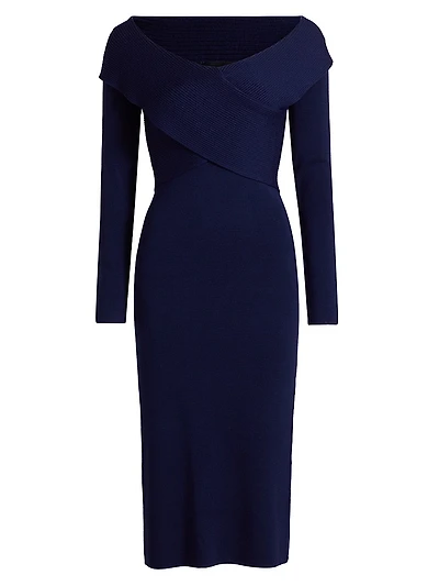 Rowan Wool Off-The-Shoulder Sweaterdress