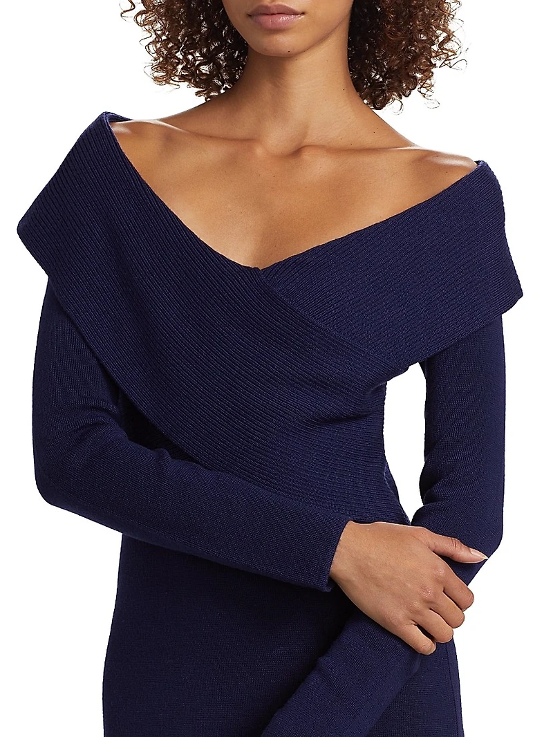 Rowan Wool Off-The-Shoulder Sweaterdress