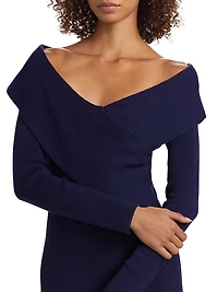 Rowan Wool Off-The-Shoulder Sweaterdress