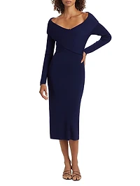 Rowan Wool Off-The-Shoulder Sweaterdress