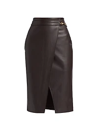Kyra Vegan-Leather Midi-Skirt