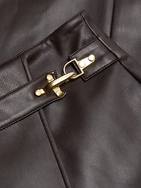 Kyra Vegan-Leather Midi-Skirt