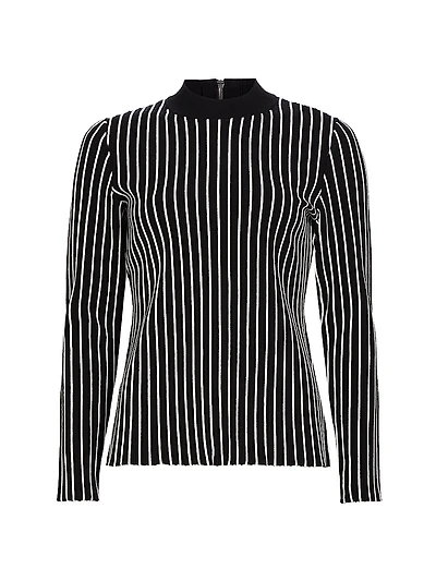 Winslow Striped Mock-Turtleneck Sweater