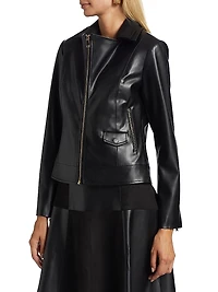 Malinda Faux Leather & Suede Moto Jacket