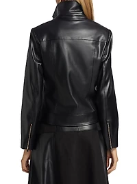 Malinda Faux Leather & Suede Moto Jacket