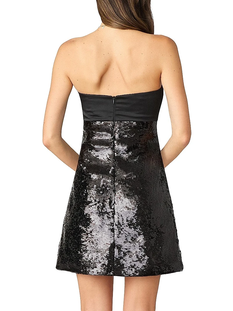 Dolly Sequin Strapless A-Line Minidress