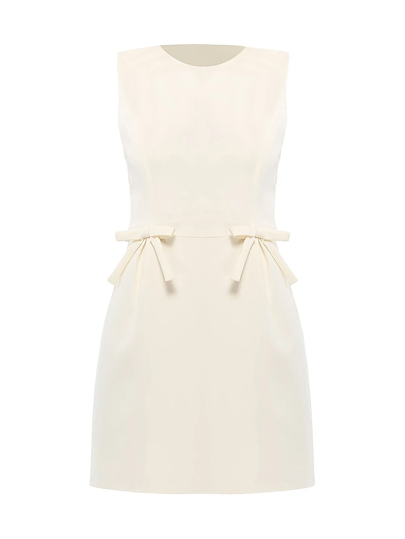London Crepe Bow Sleeveless Minidress