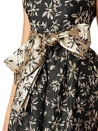 Serra Metallic Jacquard Sleeveless Midi-Dress