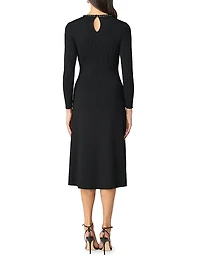 Moore Crystal-Embellished Rib-Knit A-Line Midi-Dress