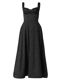 Ophelia Jacquard Sweetheart Midi-Dress