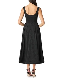 Ophelia Jacquard Sweetheart Midi-Dress