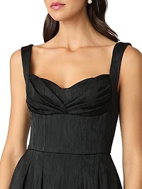 Ophelia Jacquard Sweetheart Midi-Dress