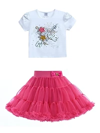 Little Girl's & Flora Flowers Skirt Outfit