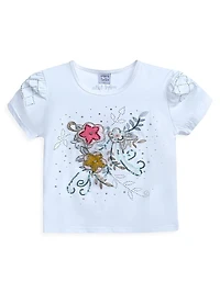 Little Girl's & Flora Flowers Skirt Outfit