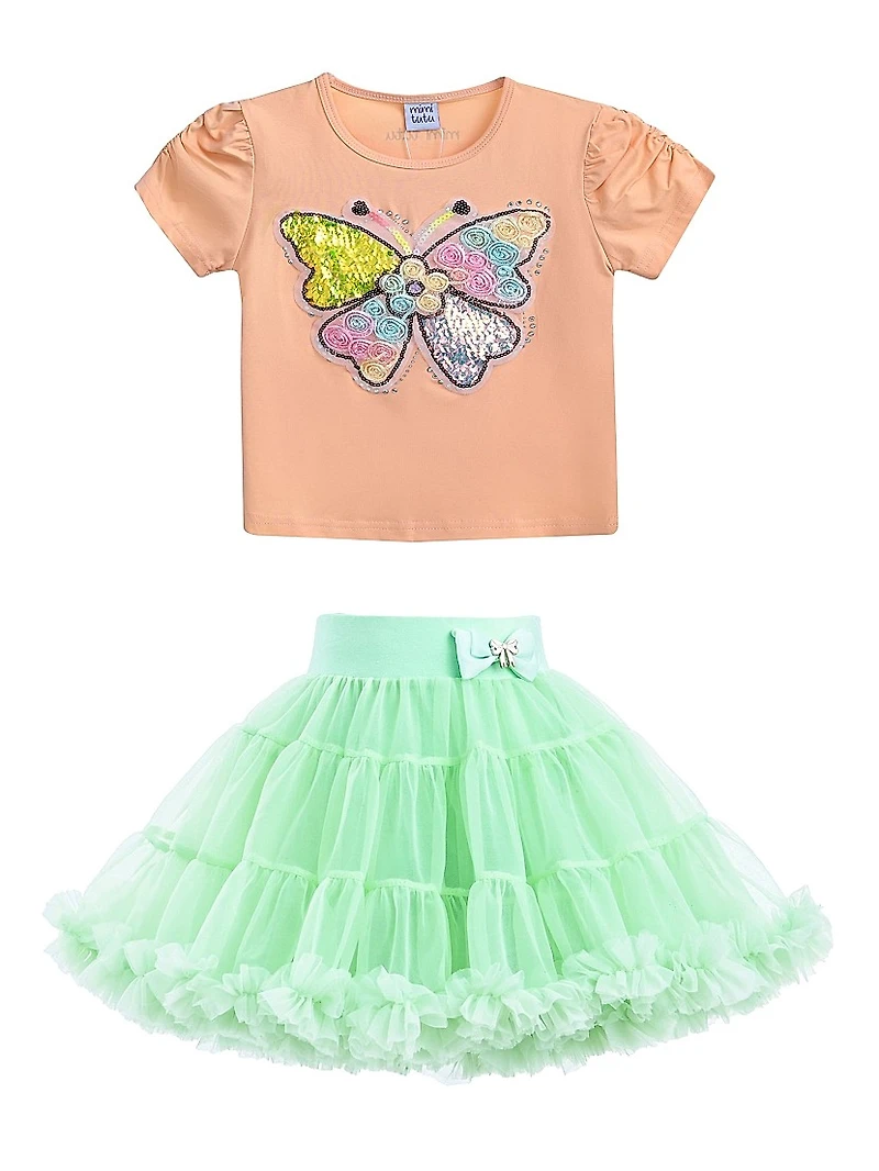 Baby Girl's, Little Girl's & Girl's Selena Butterfly Skirt Outfit