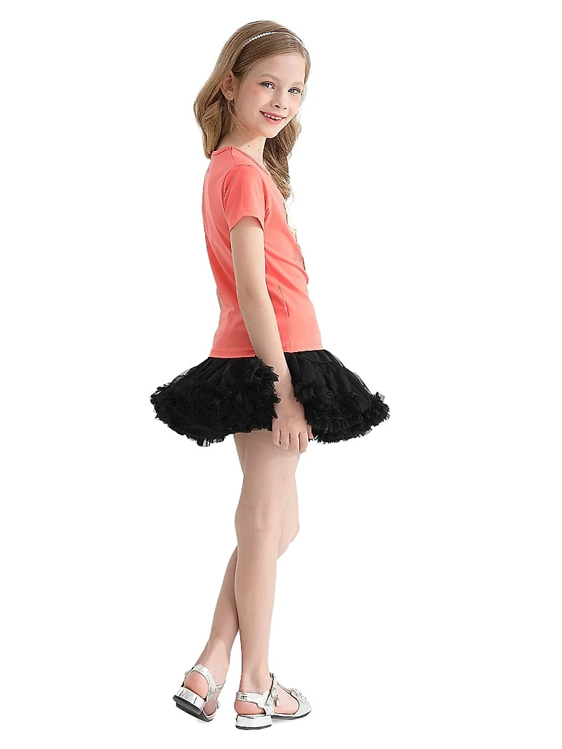 Little Girl's & Leslie Cat Skirt Outfit