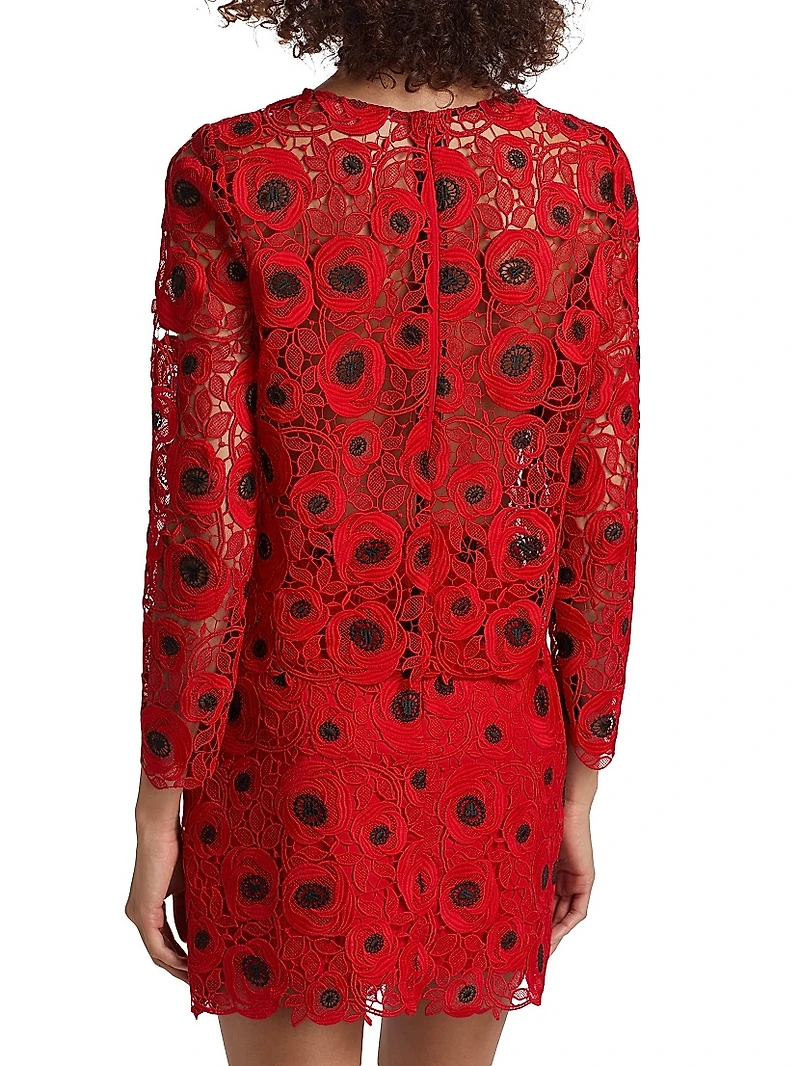 Nori Embroidered Lace Long-Sleeve Top