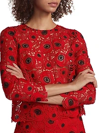 Nori Embroidered Lace Long-Sleeve Top