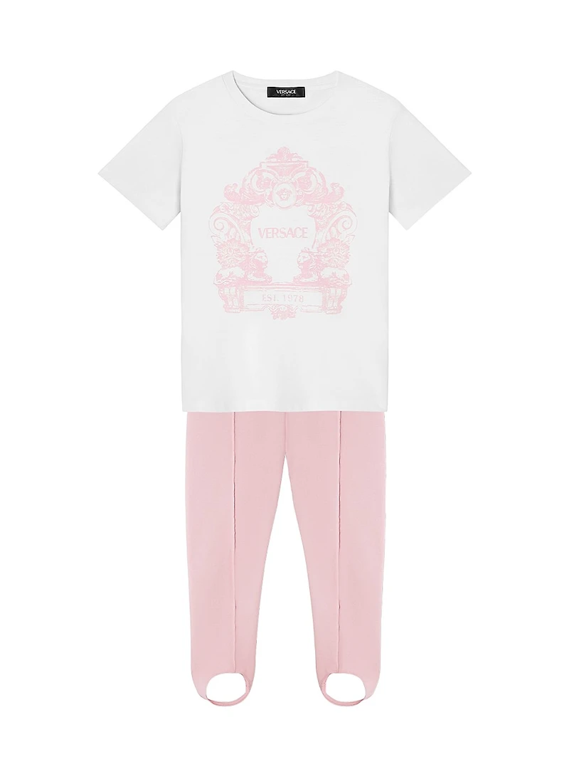 Little Girl's & Logo Jersey Leggings