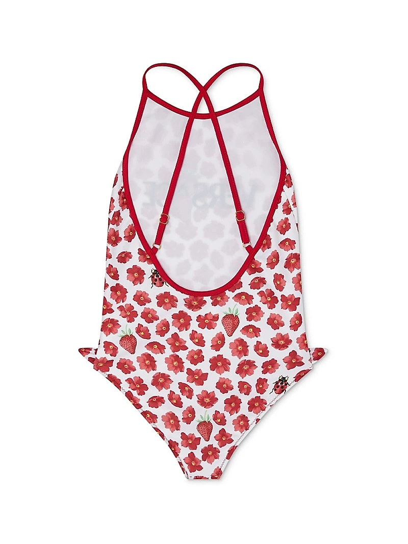 Baby Girl's, Little Girl's & Strawberry Garden One-Piece Swimsuit
