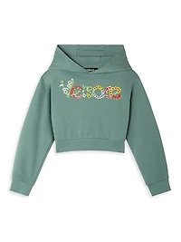 Baby Girl's, Little Girl's & Girl's Logo Flower Embroidered Fleece Sweatshirt