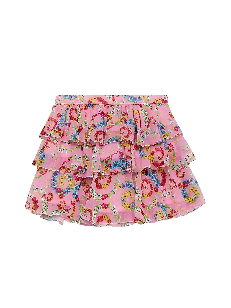Little Girl's & Geo Barocco Flowers Skirt