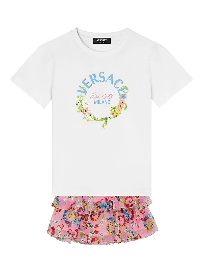 Little Girl's & Geo Barocco Flowers Skirt