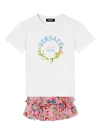 Little Girl's & Geo Barocco Flowers Skirt