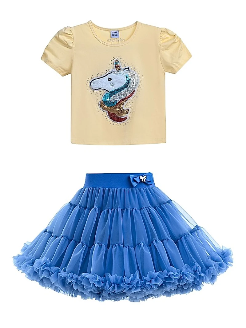 Little Girl's & Girl's Sydney Unicorn Skirt Outfit